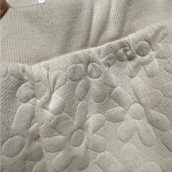 🧚🏻‍♀️ Pink Blush Pink Textured Floral Knit Lounge Shorts Elastic Waist Large - Picture 5 of 7